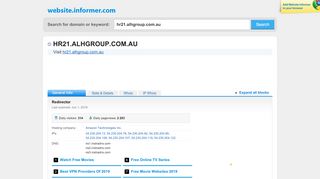 
                            5. hr21.alhgroup.com.au at WI. Redirector - Website Informer