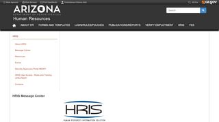 
                            3. HRIS Message Center - Human Resources - AZ.gov