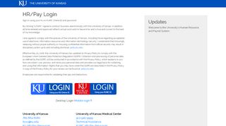 
                            7. HR/Pay Login - Sign In | The University of Kansas