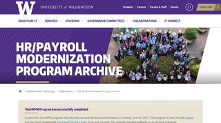 
                            7. HR/Payroll Modernization Program Archive | UW Information ...