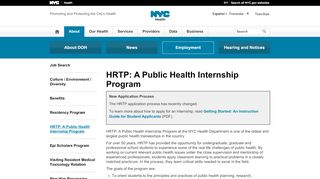 
                            8. HRTP Internship - NYC Health - NYC.gov
