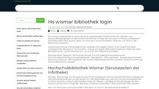 
                            9. Hs wismar bibliothek login - akalozupevet.tk