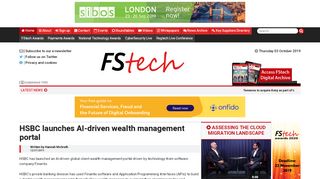 
                            4. HSBC launches AI-driven wealth management portal - FStech