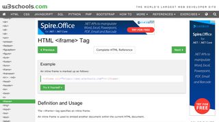 
                            10. HTML iframe tag - w3schools.com