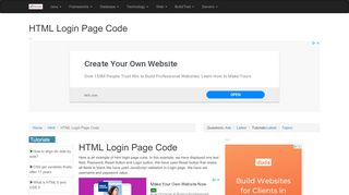 
                            5. HTML Login Page Code - Roseindia