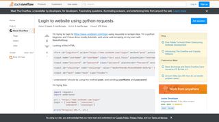 
                            3. html - Login to website using python requests - Stack Overflow