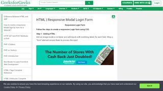 
                            6. HTML | Responsive Modal Login Form - GeeksforGeeks