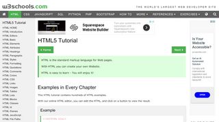 
                            2. HTML Tutorial - W3Schools