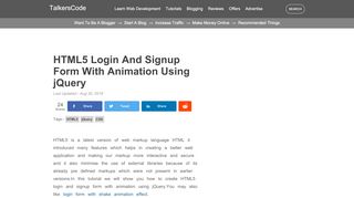 
                            3. HTML5 Login And Signup Form With Animation …