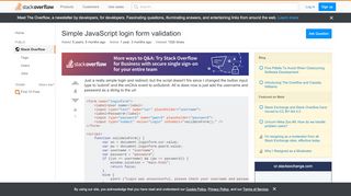 
                            3. html5 - Simple JavaScript login form validation - Stack Overflow