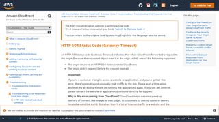 
                            3. HTTP 504 Status Code (Gateway Timeout) - docs.aws.amazon.com