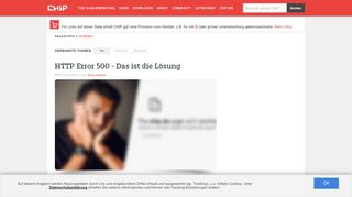 
                            7. HTTP Error 500 - Das ist die Lösung - CHIP