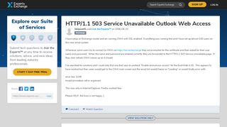
                            7. HTTP/1.1 503 Service Unavailable Outlook Web Access