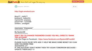 
                            4. http://login.amaland.com - JustPaste.it