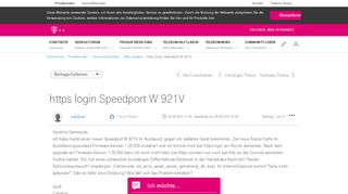 
                            8. https login Speedport W 921V | Telekom hilft Community