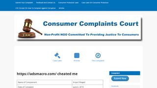 
                            9. https://adsmacro.com/ cheated me - Consumer …