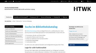 
                            10. HTWK Leipzig ǀ Bibliothek ǀ Suche im Katalog