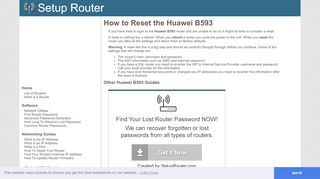 
                            2. Huawei B593 Reset - SetupRouter