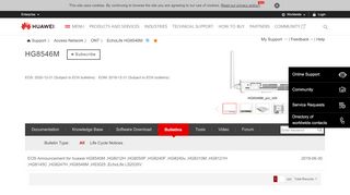 
                            3. Huawei EchoLife HG8546M Bulletins - Huawei