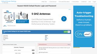 
                            8. Huawei HG630 Default Router Login and Password