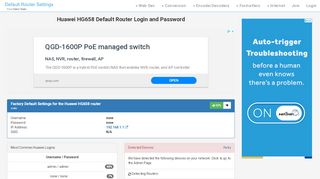 
                            1. Huawei HG658 Default Router Login and Password