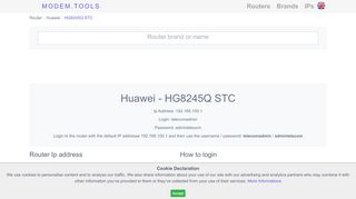 
                            7. Huawei HG8245Q STC Default Router Login and …