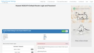 
                            8. Huawei HG8247H Default Router Login and Password