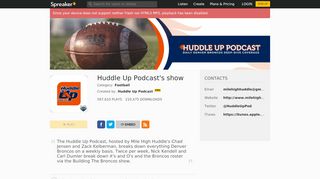 
                            1. Huddle Up Podcast's show - Spreaker