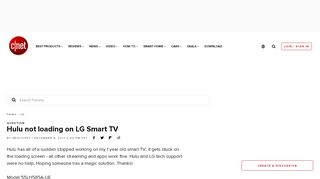 
                            6. Hulu not loading on LG Smart TV - August 2019 - CNET