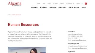 
                            2. Human Resources - Algoma University