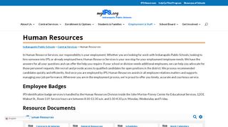 
                            2. Human Resources / Employee Resources - Indianapolis Public Schools