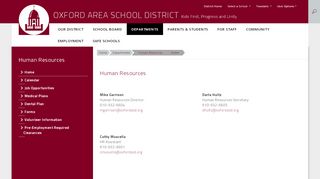 
                            6. Human Resources / Home - Oxford Area School District