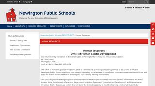 
                            2. Human Resources - Newington Public Schools