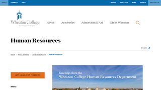 
                            6. Human Resources - Wheaton College, IL