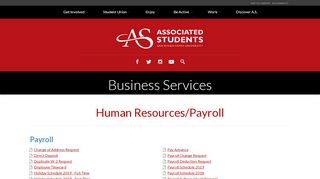 
                            2. Human Resources/Payroll | Business Services | A.S. | SDSU