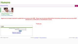 
                            1. Humana: Login to the site - In Maintenance Mode