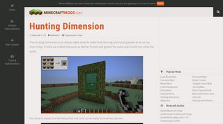 
                            9. Hunting Dimension (1.12.2) | Minecraft Mods