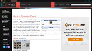 
                            1. Hunting Dimension Frame - Official Feed The Beast Wiki