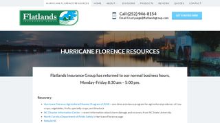 
                            11. Hurricane Florence Resources - Flatlands Insurance Group