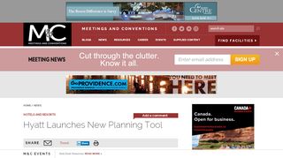 
                            4. Hyatt Launches New Planning Tool: Meetings & Conventions