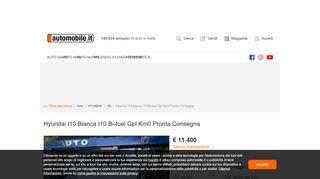 
                            2. Hyundai I10 Bianca I10 Bi-fuel Gpl Km0 Pronta Consegna ...