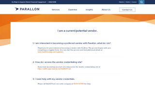 
                            3. I am a current/potential vendor. | Parallon