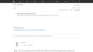 
                            10. I am connected to the hotel wifi network,… - Apple Community