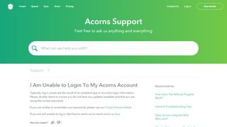 
                            4. I Am Unable to Login To My Acorns Account | Acorns