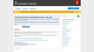 
                            8. I cannot download my pay statement at www .adp. com (Acrobat Reader)