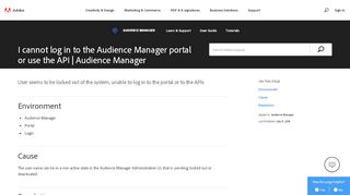 
                            2. I cannot log in to the Audience Manager portal or use the API