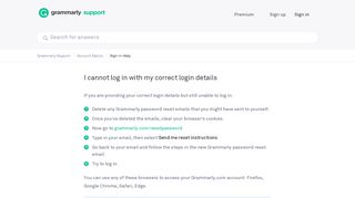 
                            5. I cannot log in with my correct login details – Grammarly ...