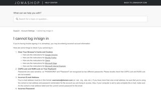 
                            3. I cannot log in/sign in | Jomashop