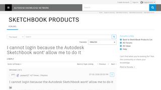 
                            8. I cannot login because the Autodesk Sketchbook wont' allow me to ...