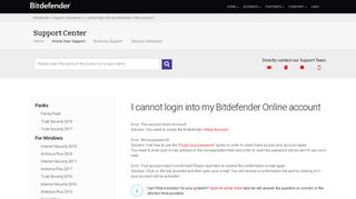 
                            1. I cannot login into my Bitdefender Online account